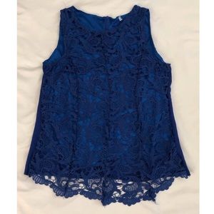 Dressy Sleeveless Lace Blouse